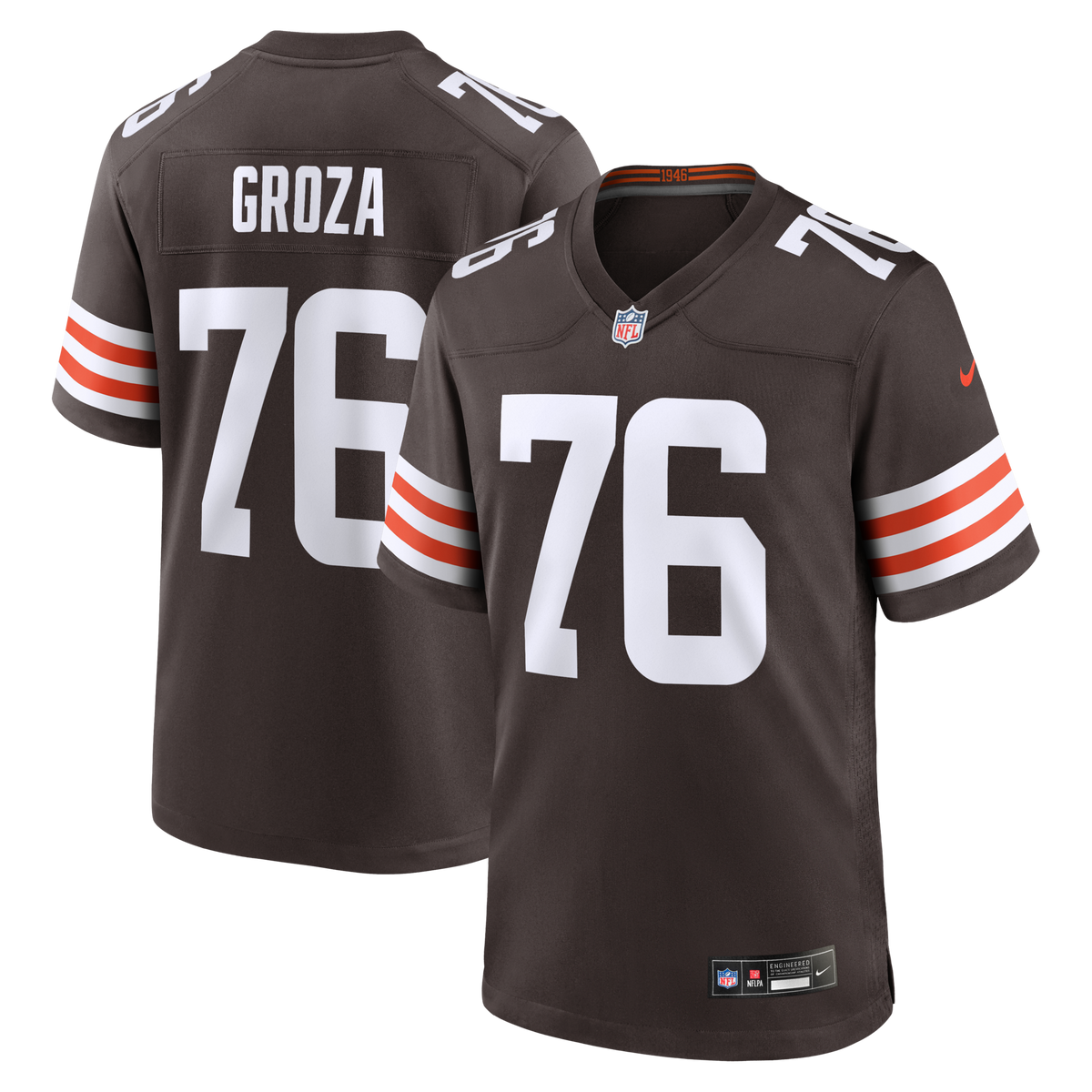 Cleveland Browns Lou Groza Brown Game Retired Player Football Jersey