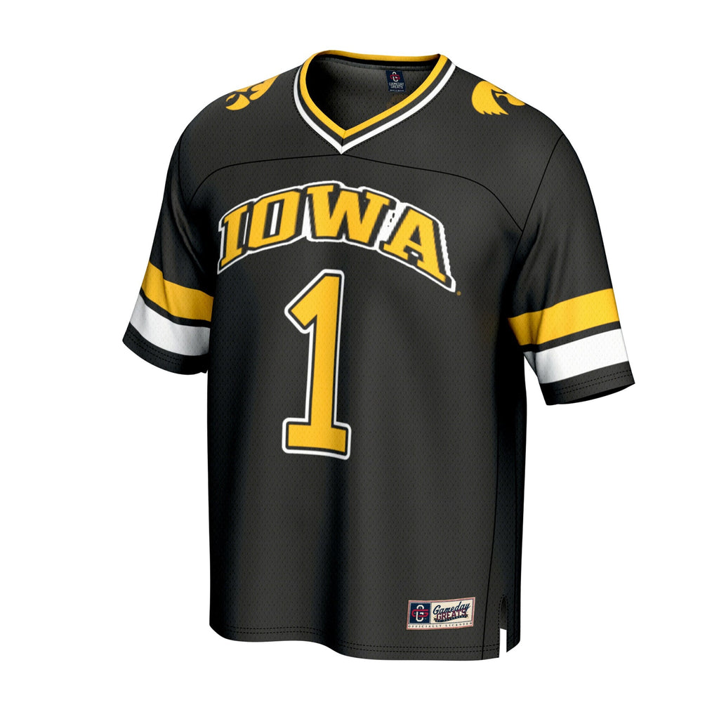 Black Iowa Hawkeyes Lightweight Collegiate Football Fashion Jersey