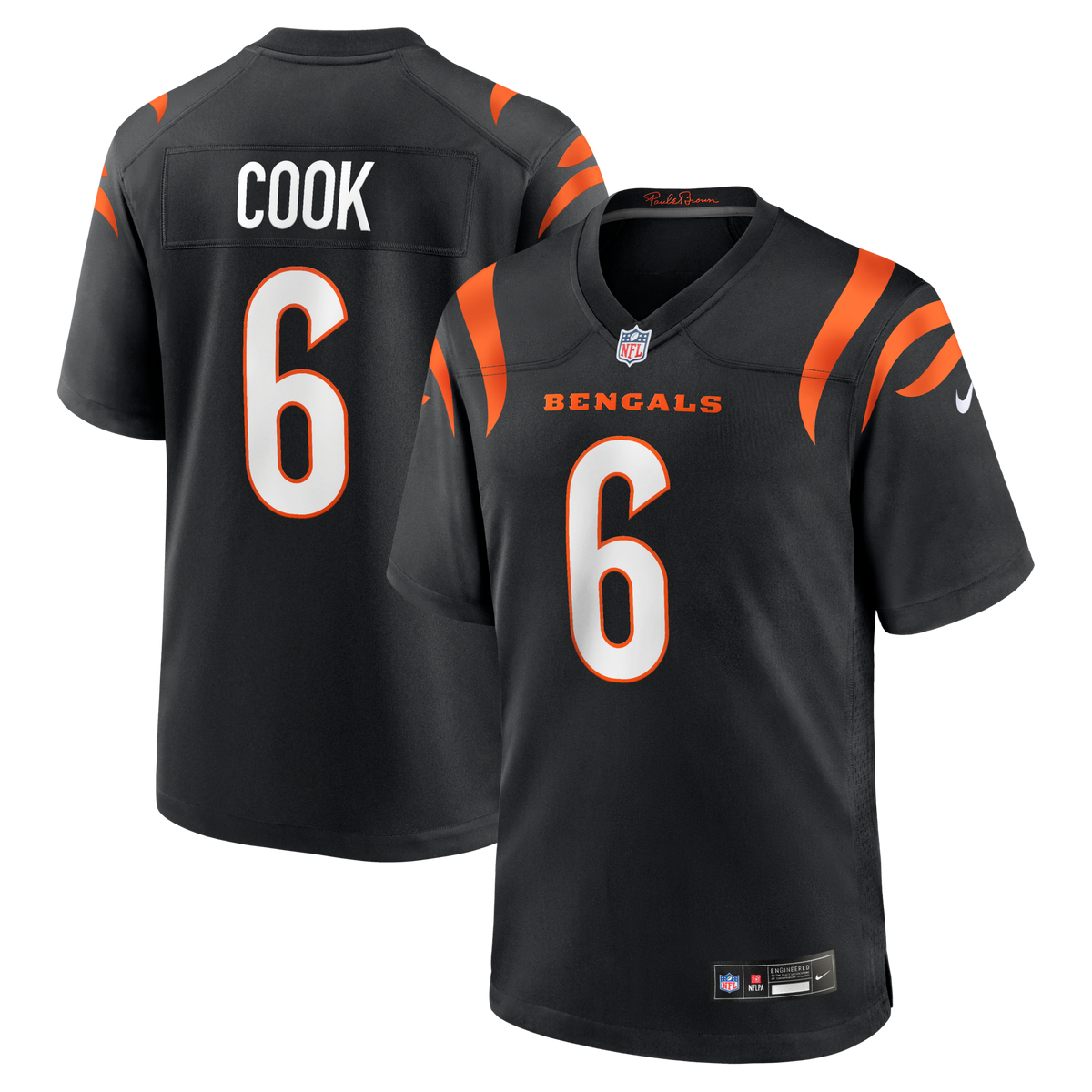 Cincinnati Bengals Bryan Cook Black Team Game Football Jersey