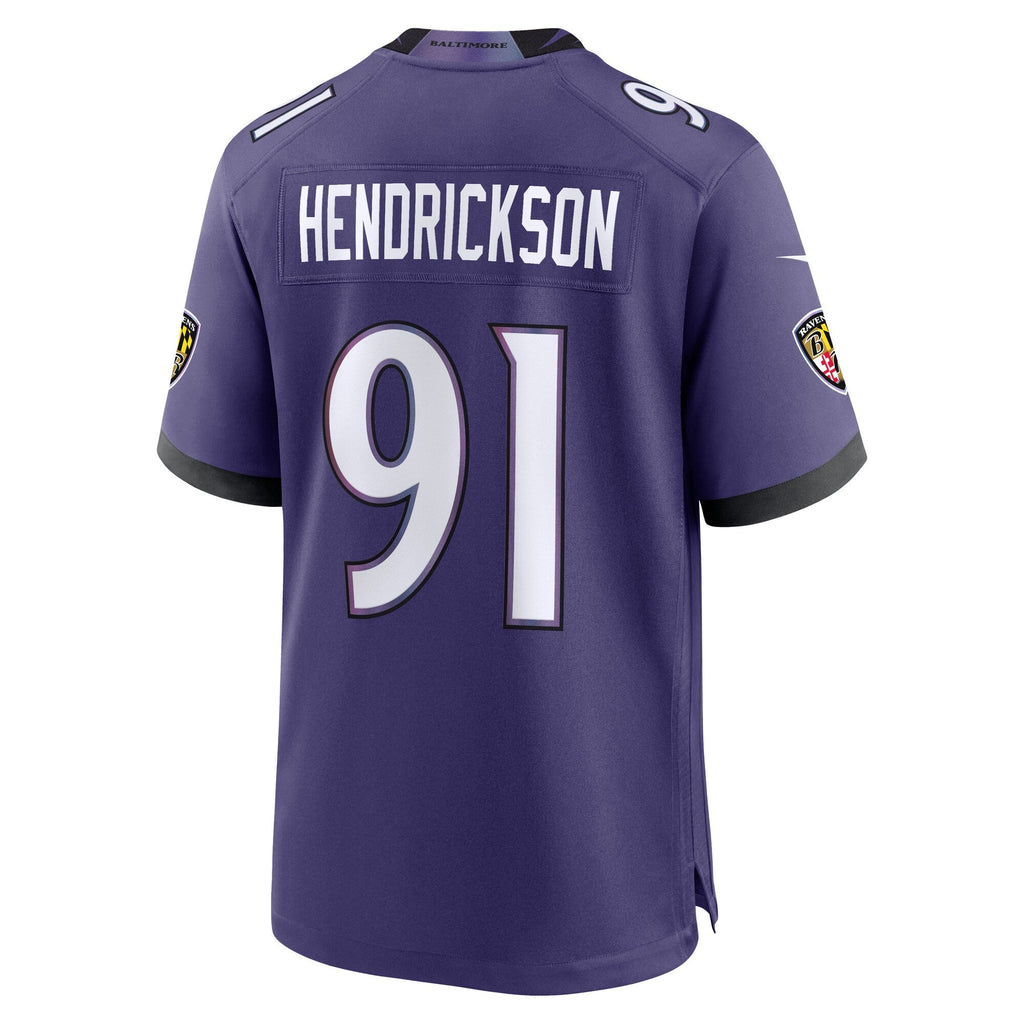 Baltimore Ravens Trey Hendrickson Purple Team Game Football Jersey