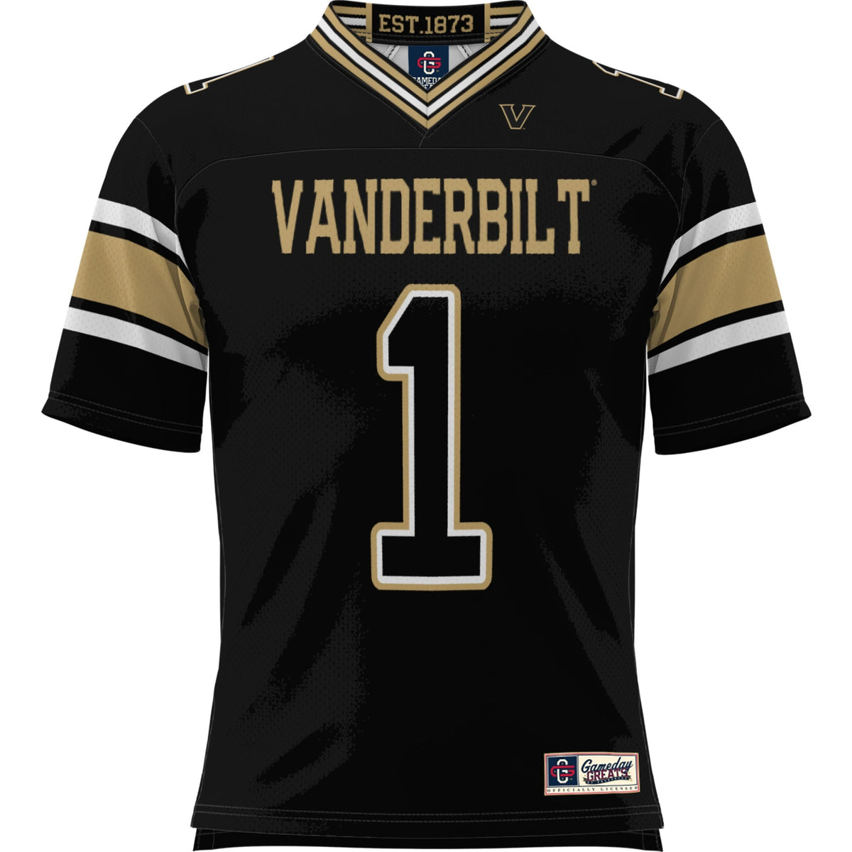 #1 Vanderbilt Commodores Football Jersey - Black