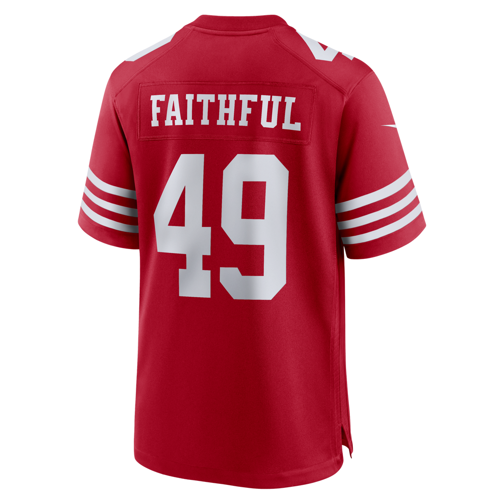 San Francisco 49ers The Faithful Scarlet 80th Anniversary Game Football Jersey