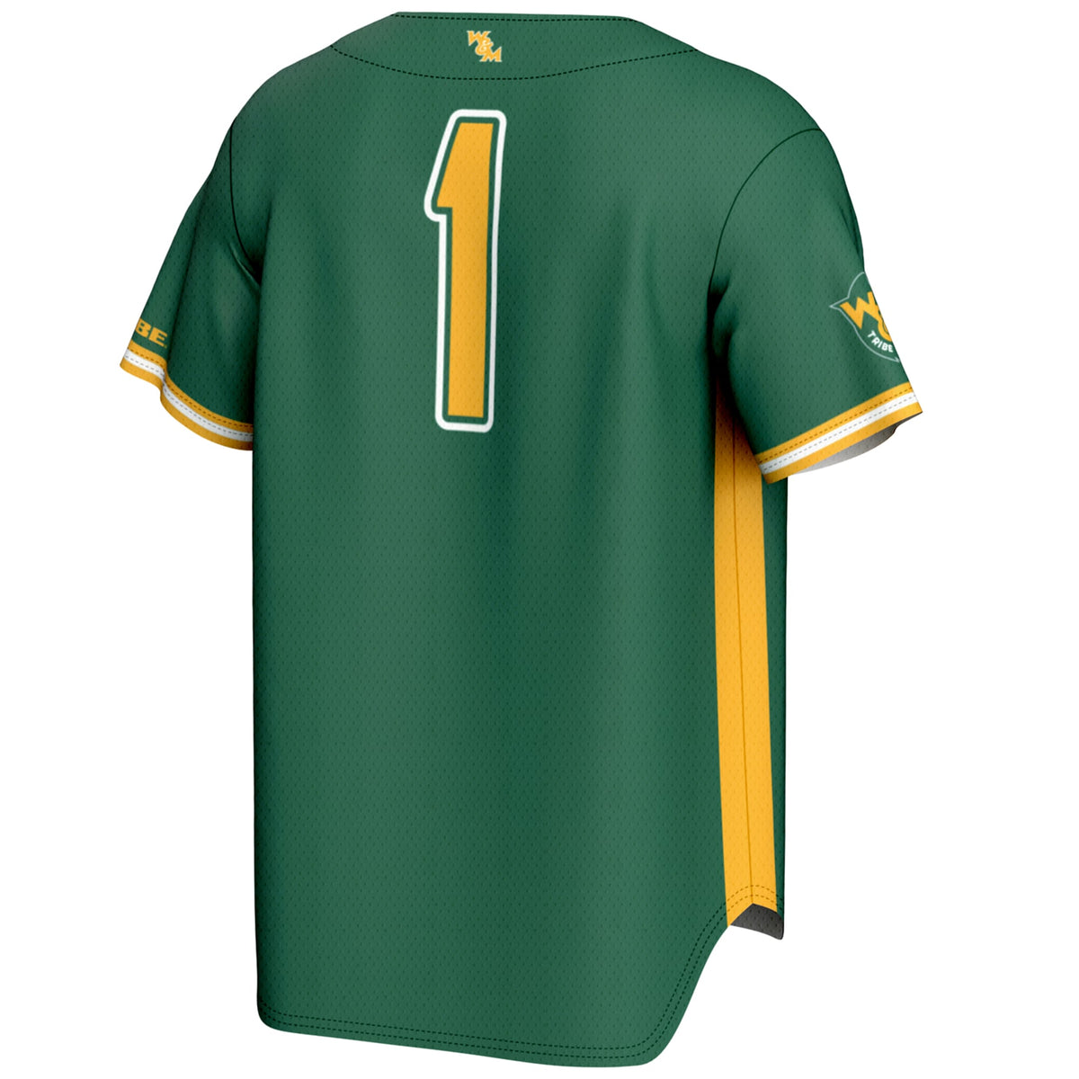 #1 William & Mary Tribe Lightweight Baseball Fashion Jersey - Green