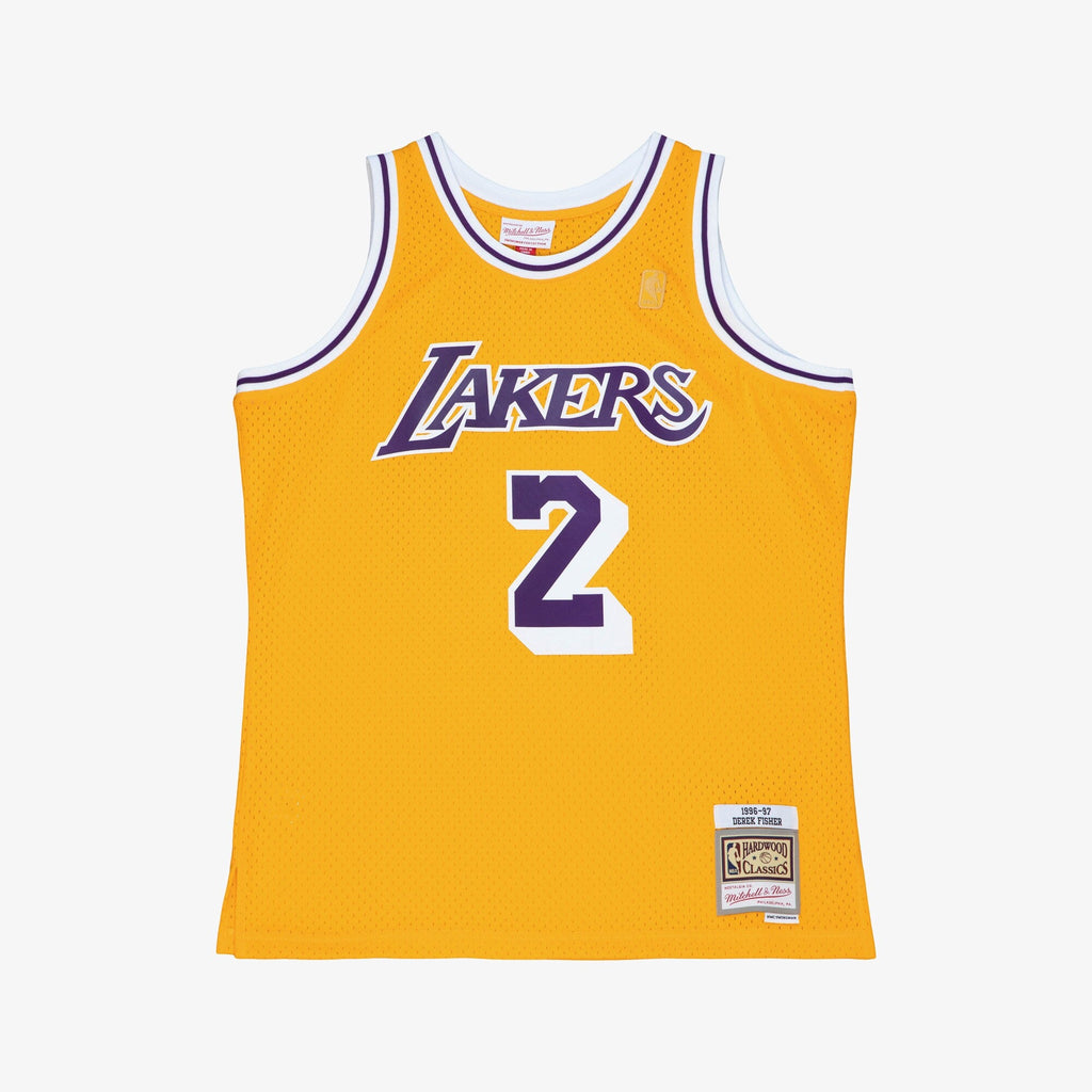 Los Angeles Lakers Derek Fisher 1996 Swingman Jersey - Light Gold