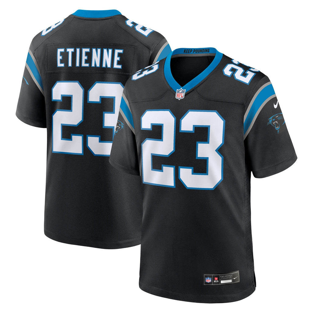 Carolina Panthers Trevor Etienne Black Team Game Football Jersey