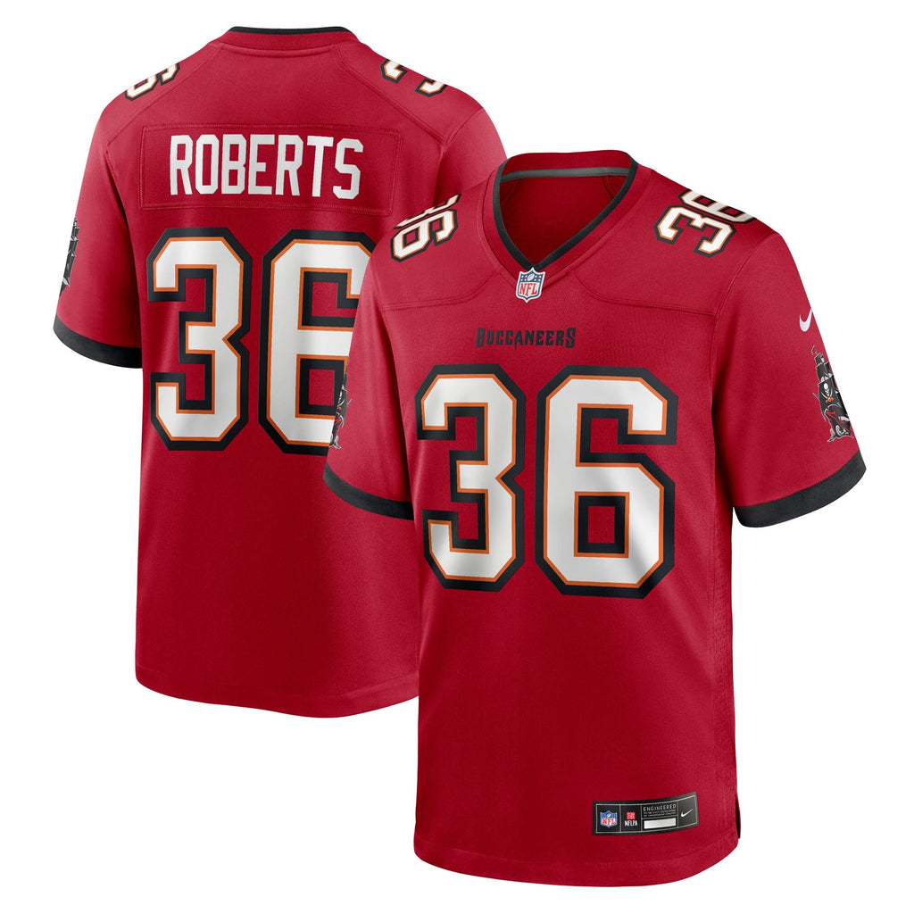 Tampa Bay Buccaneers JJ Roberts Red Team Game Football Jersey