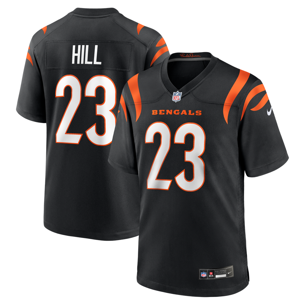 Cincinnati Bengals Daxton Hill Black Player Game Football Jersey