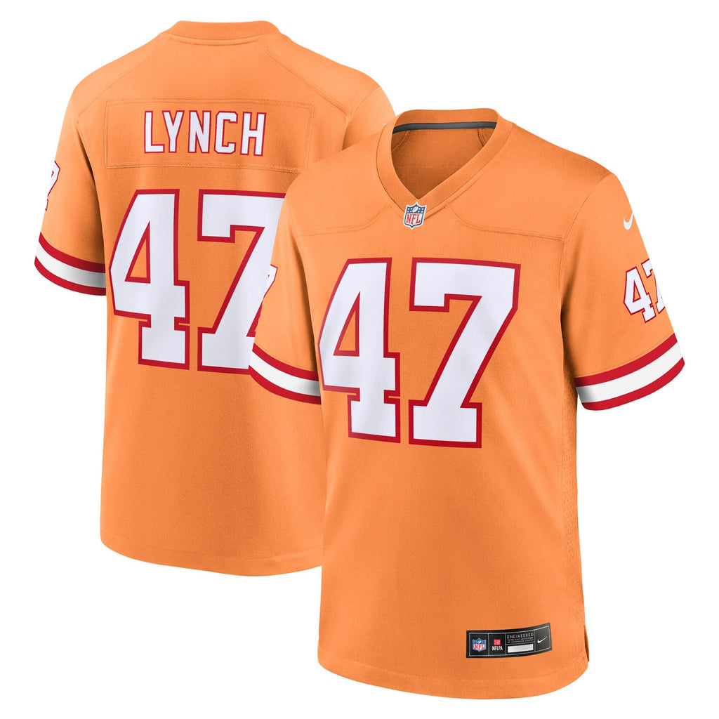 Tampa Bay Buccaneers John Lynch Orange Throwback Game Football Jersey