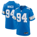 Detroit Lions Mekhi Wingo Blue Team Game Football Jersey
