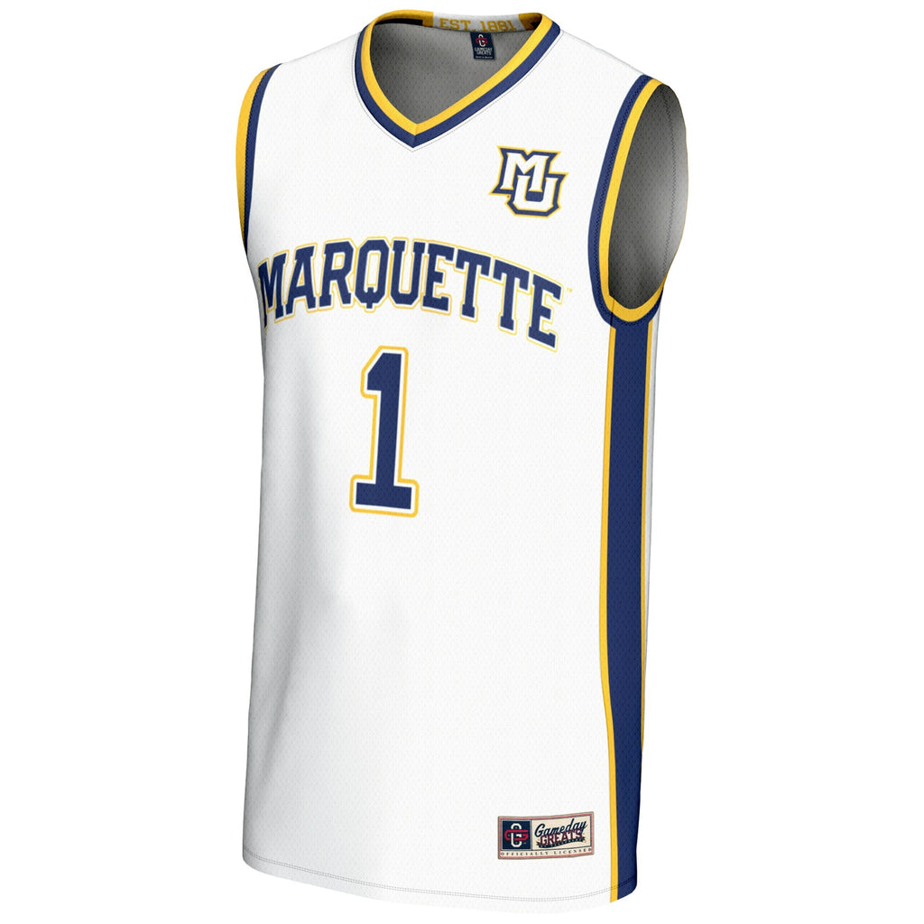#1 Marquette Golden Eagles Lightweight Basketball Jersey - White