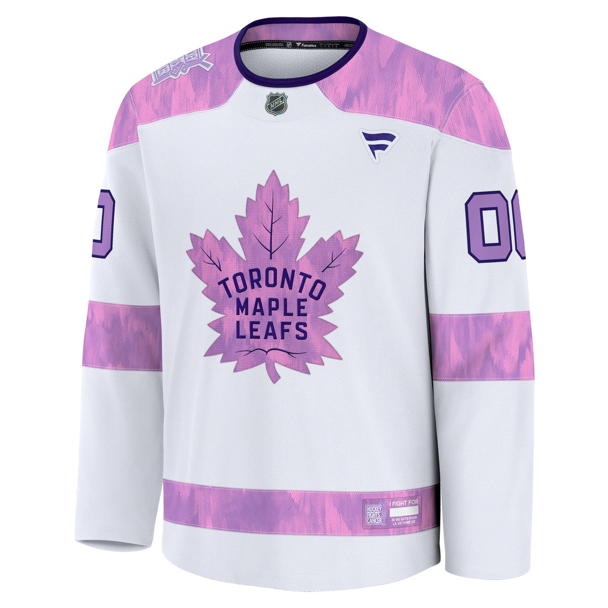 Toronto Maple Leafs White 2024 Hockey Fights Cancer Custom Practice Jersey
