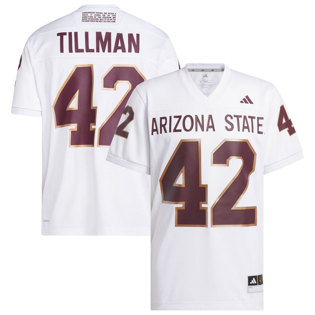 Pat Tillman #42 White Arizona State Sun Devils Away Icon Premier Football Jersey