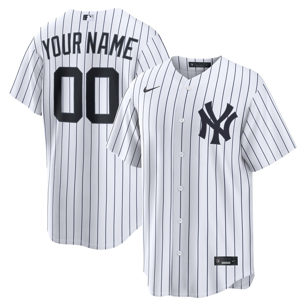 New York Yankees White Home Replica Custom Baseball Jersey