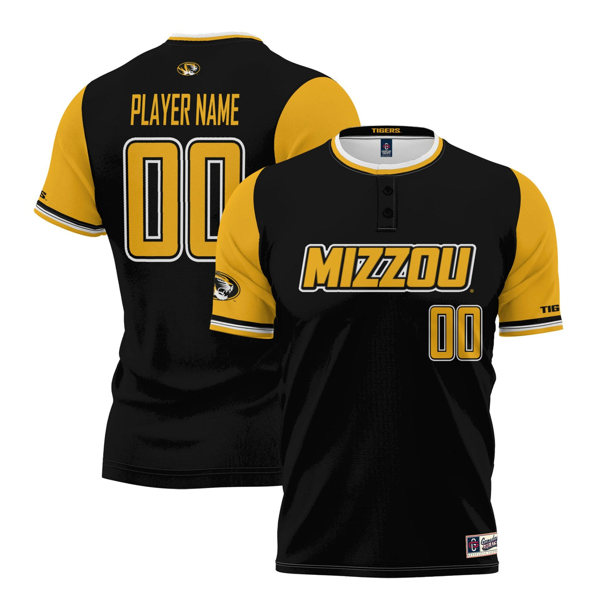 Missouri Tigers NIL Pick-A-Player Lightweight Softball Jersey - Black
