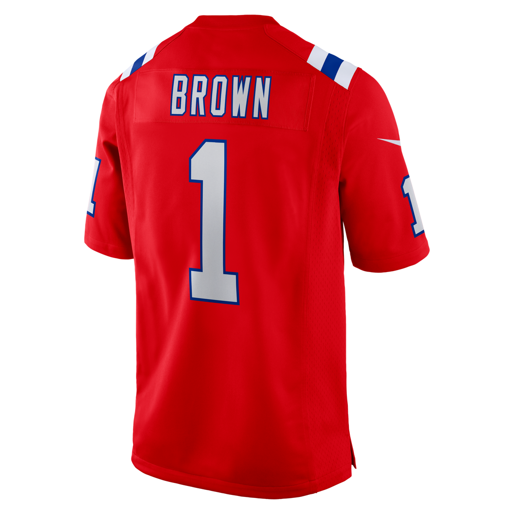 New England Patriots A.J. Brown Red Game Football Jersey