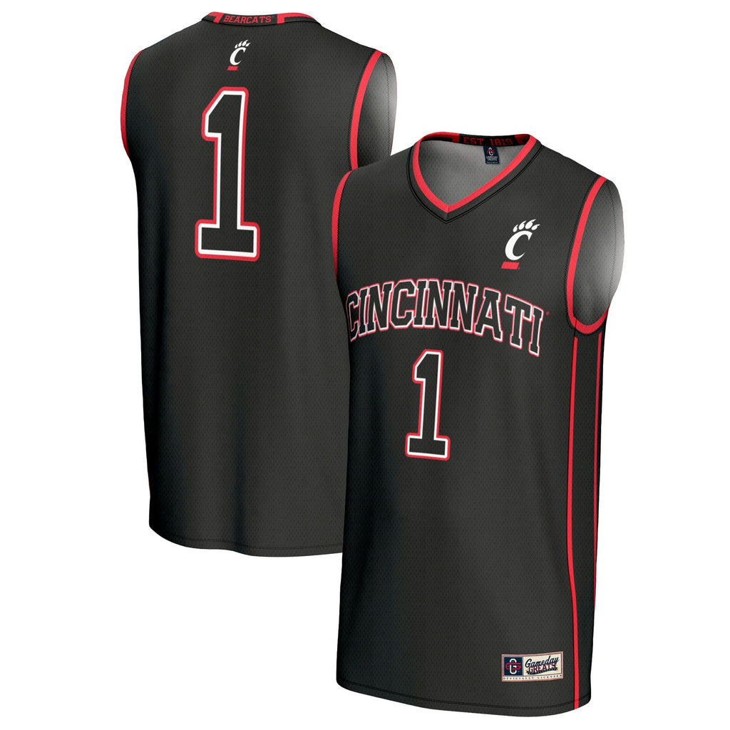 #1 Cincinnati Bearcats Lightweight Basketball Fashion Jersey - Black