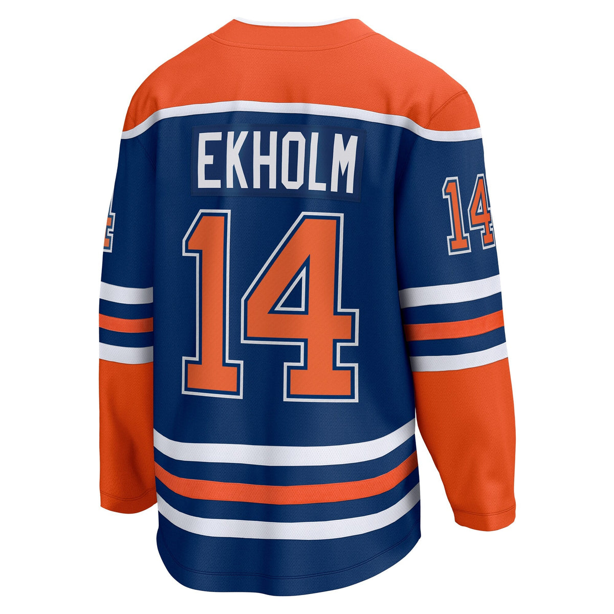 Edmonton Oilers Mattias Ekholm Royal Home Breakaway Hockey Jersey