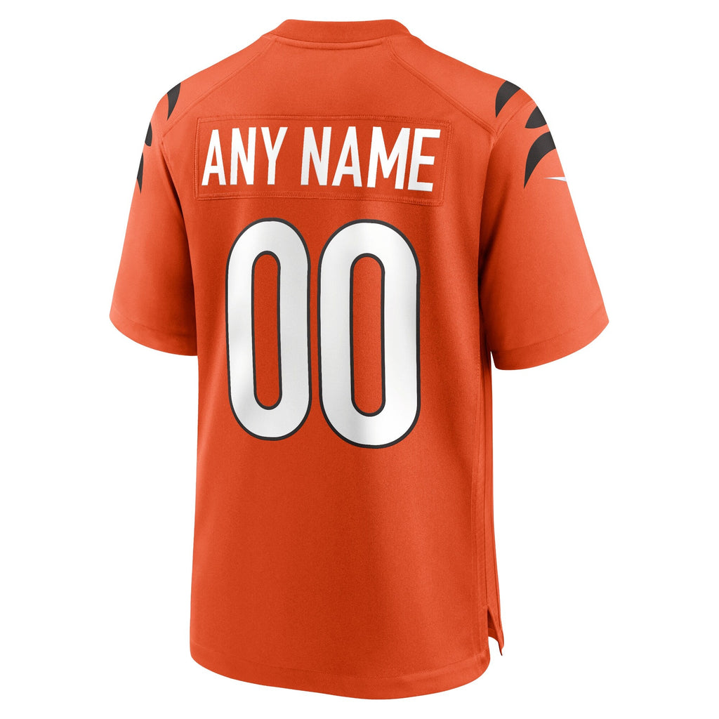 Cincinnati Bengals Orange Alternate Game Custom Football Jersey