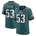 Philadelphia Eagles Zack Baun Midnight Green Team Game Football Jersey