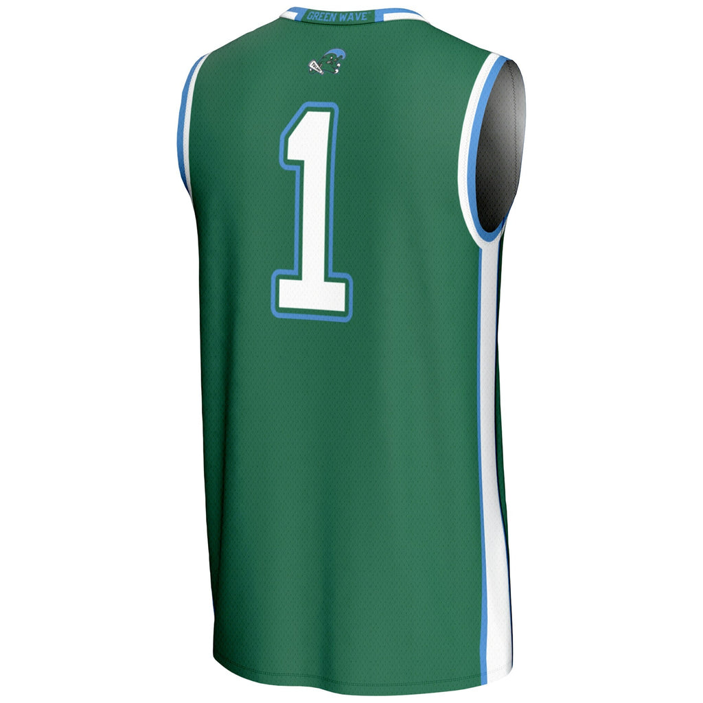 #1 Tulane Green Wave Lightweight Basketball Jersey - Green