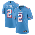 Tennessee Titans Tyjae Spears Light Blue Game Football Jersey
