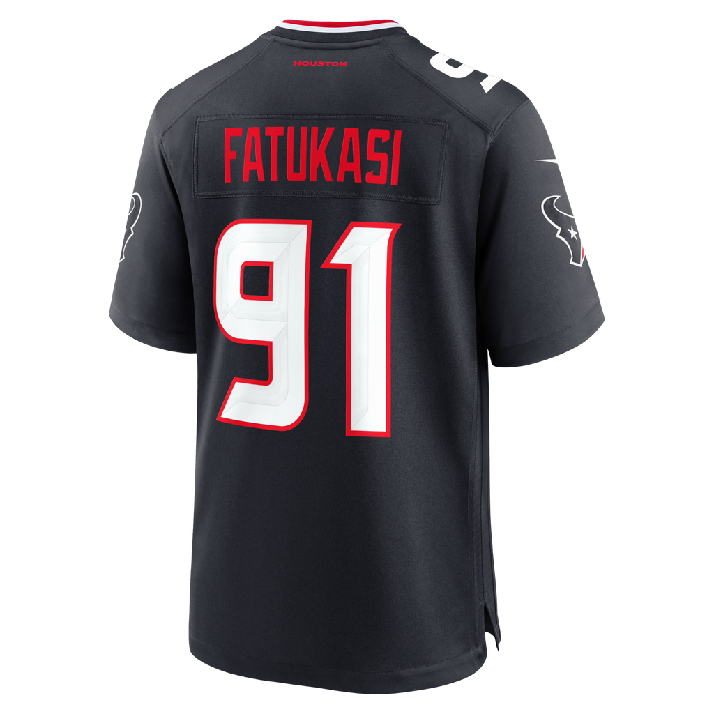 Houston Texans Folorunso Fatukasi Navy Team Game Football Jersey