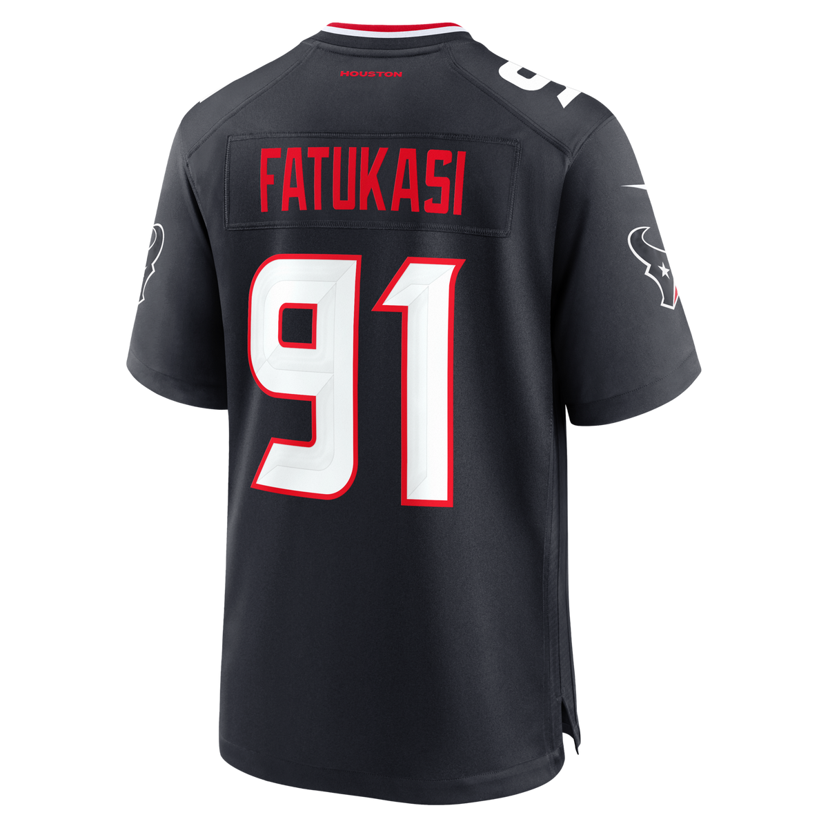 Houston Texans Folorunso Fatukasi Navy Team Game Football Jersey