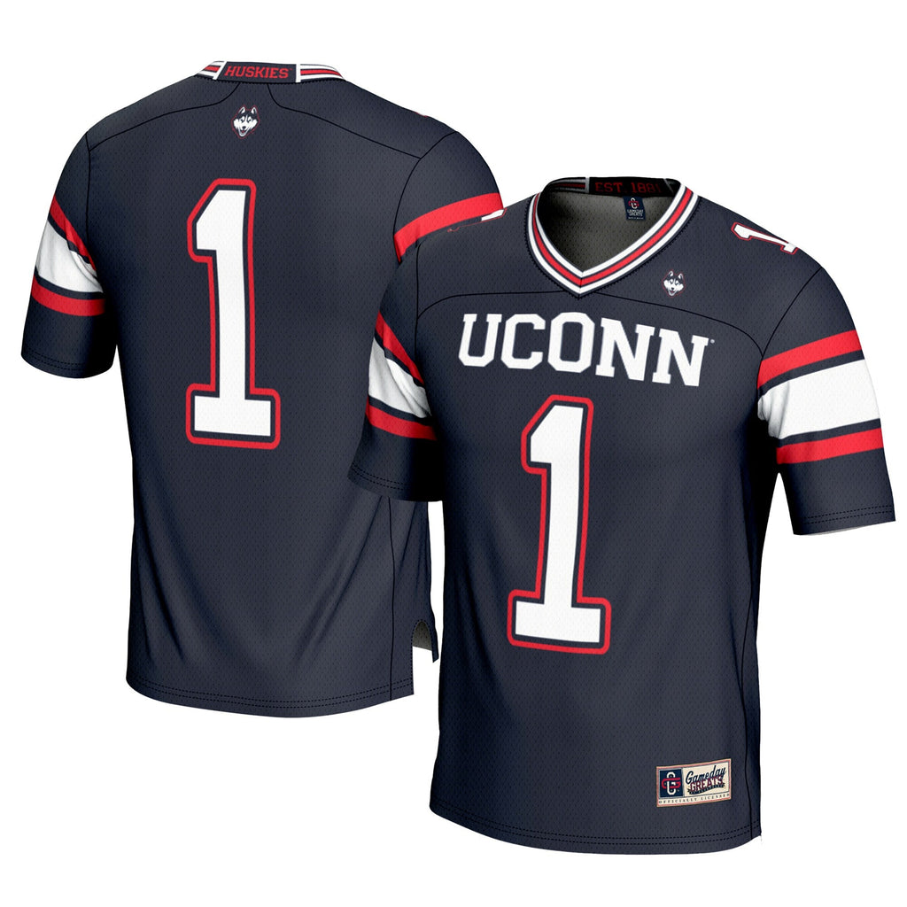 #1 UConn Huskies Football Jersey - Cardinal