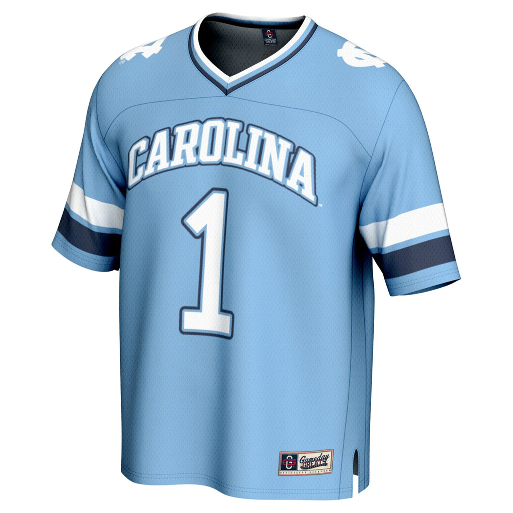 #1 North Carolina Tar Heels Lightweight Collegiate Football Fashion Jersey - Carolina Blue