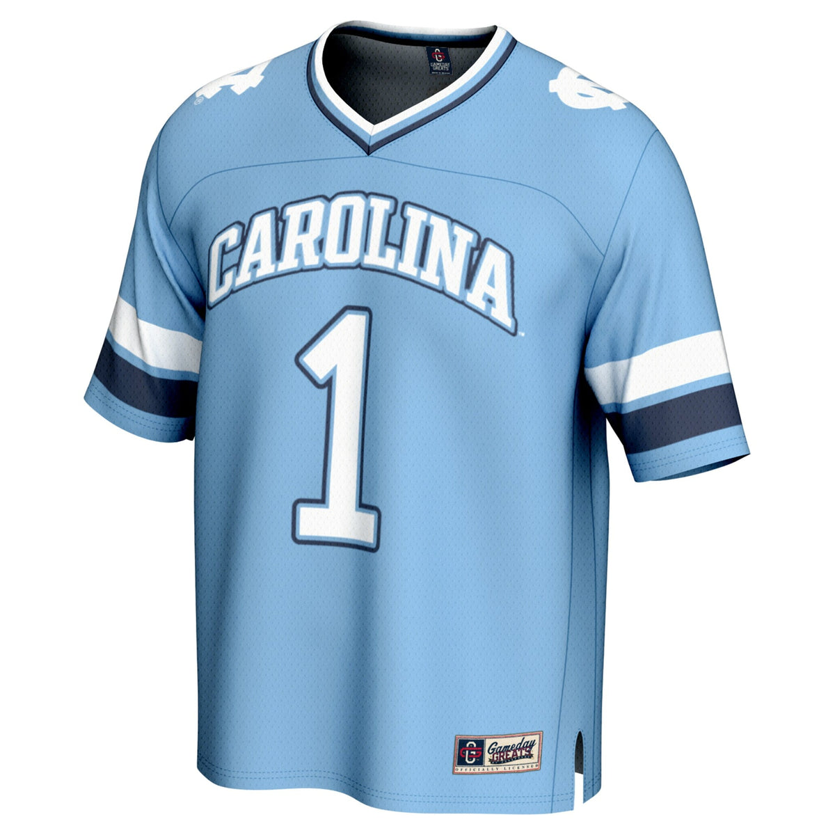 #1 North Carolina Tar Heels Lightweight Collegiate Football Fashion Jersey - Carolina Blue