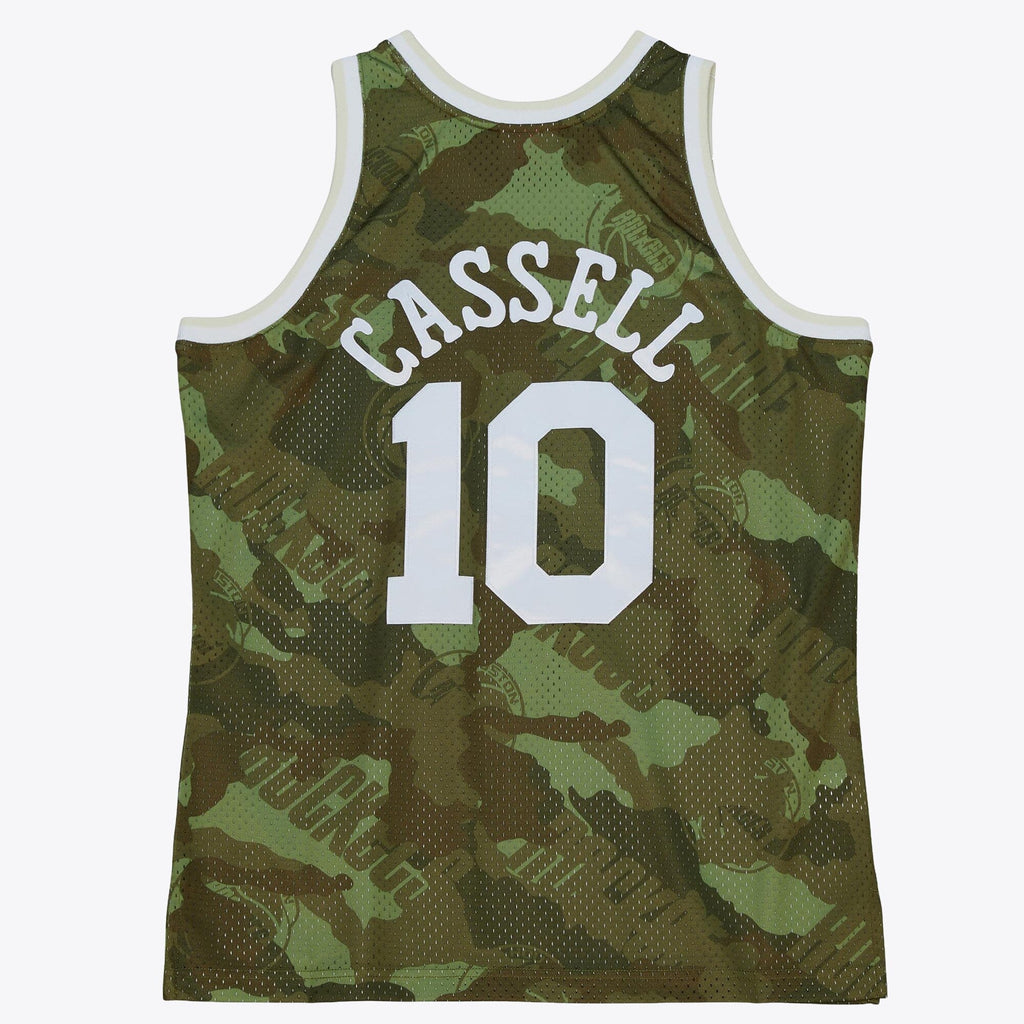 Houston Rockets Sam Cassell 1993 Ghost Camo Swingman Jersey - Green