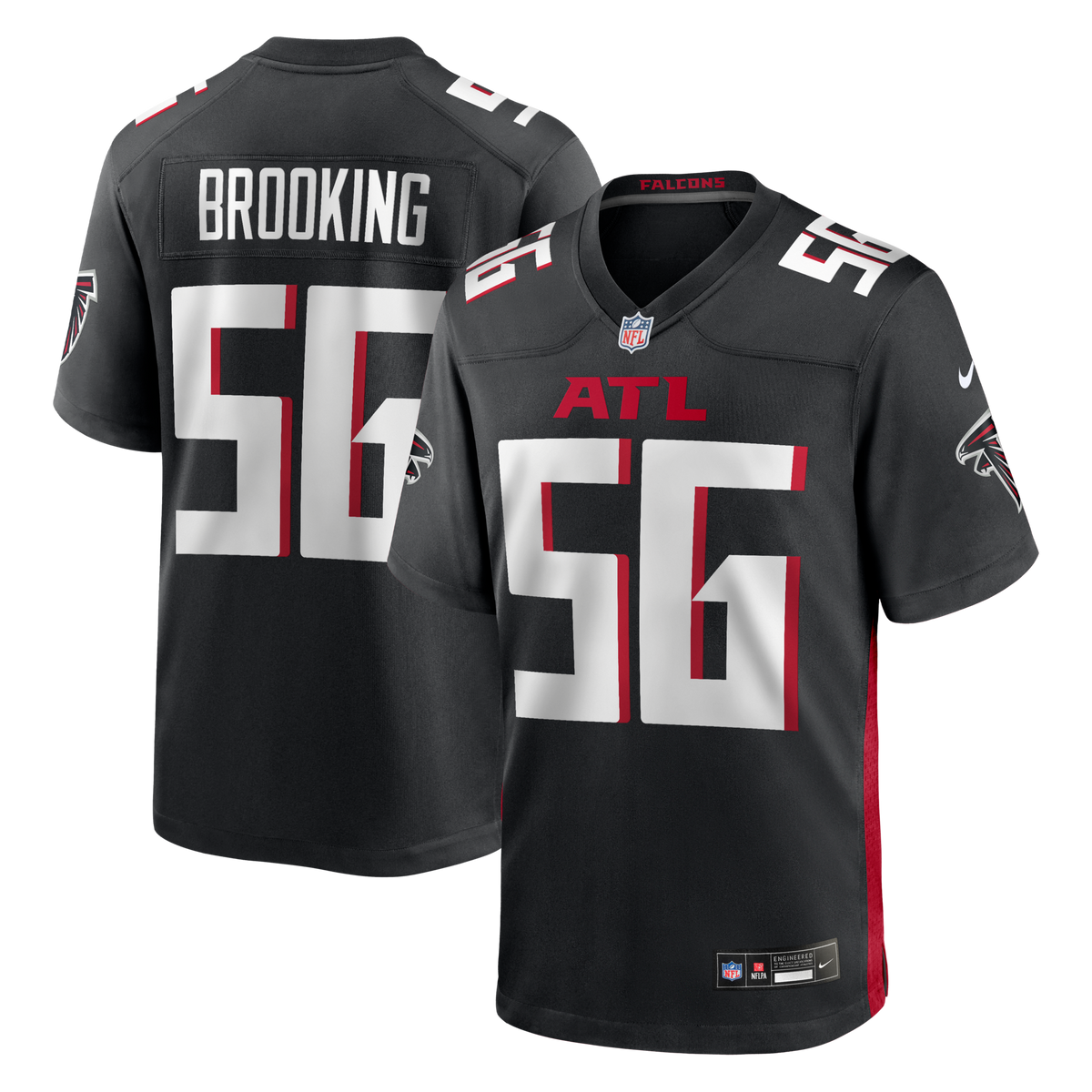 Atlanta Falcons Keith Brooking Black Game Retired Player Football Jersey