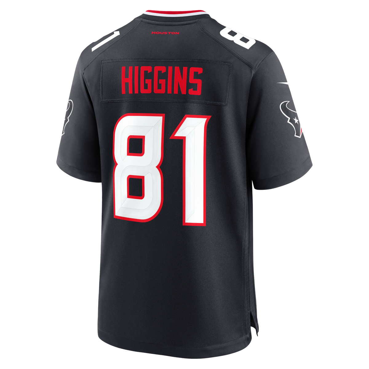 Houston Texans Jayden Higgins Navy Game Football Jersey