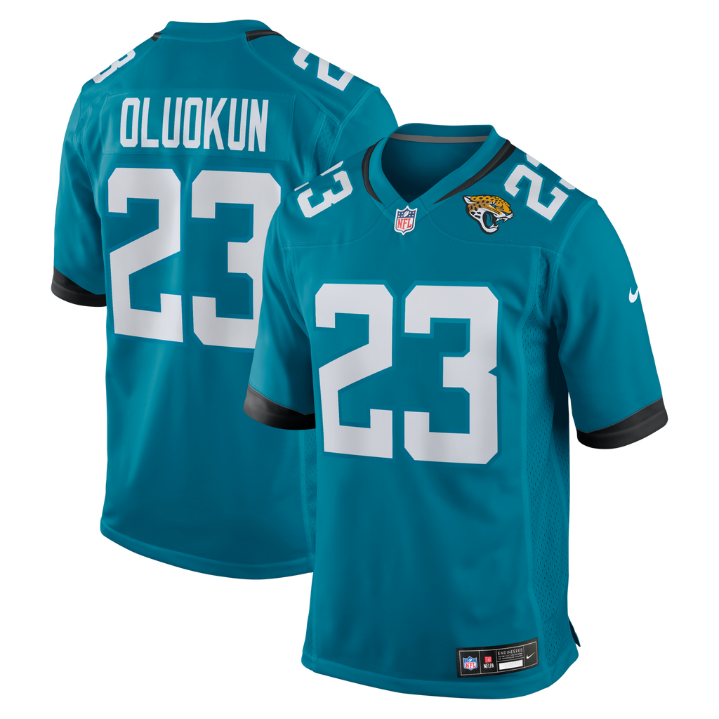 Jacksonville Jaguars Foyesade Oluokun Teal Game Player Football Jersey