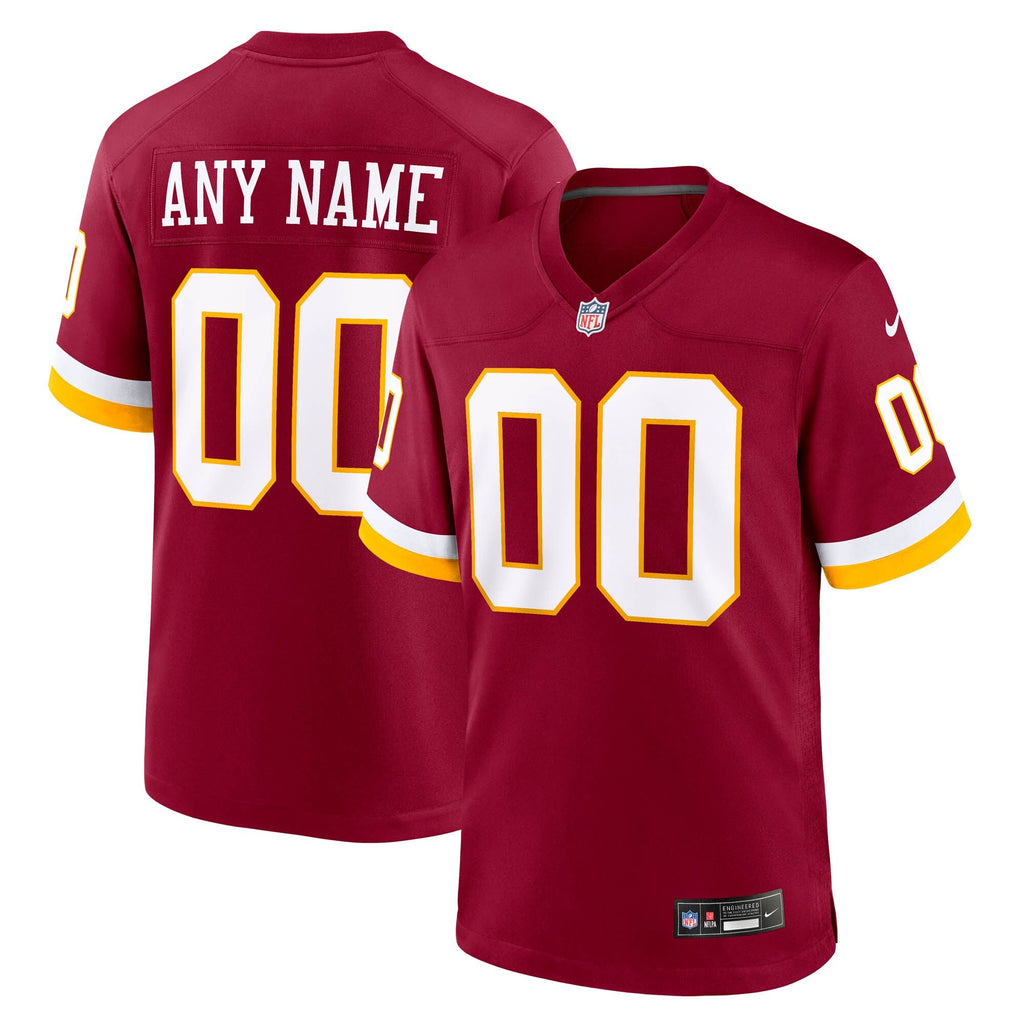 Washington Commanders Burgundy Custom Game Football Jersey