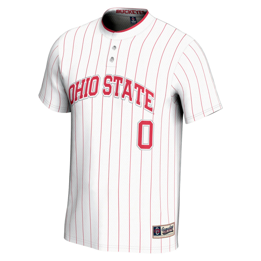 #0 White Ohio State Buckeyes Lightweight Softball Jersey