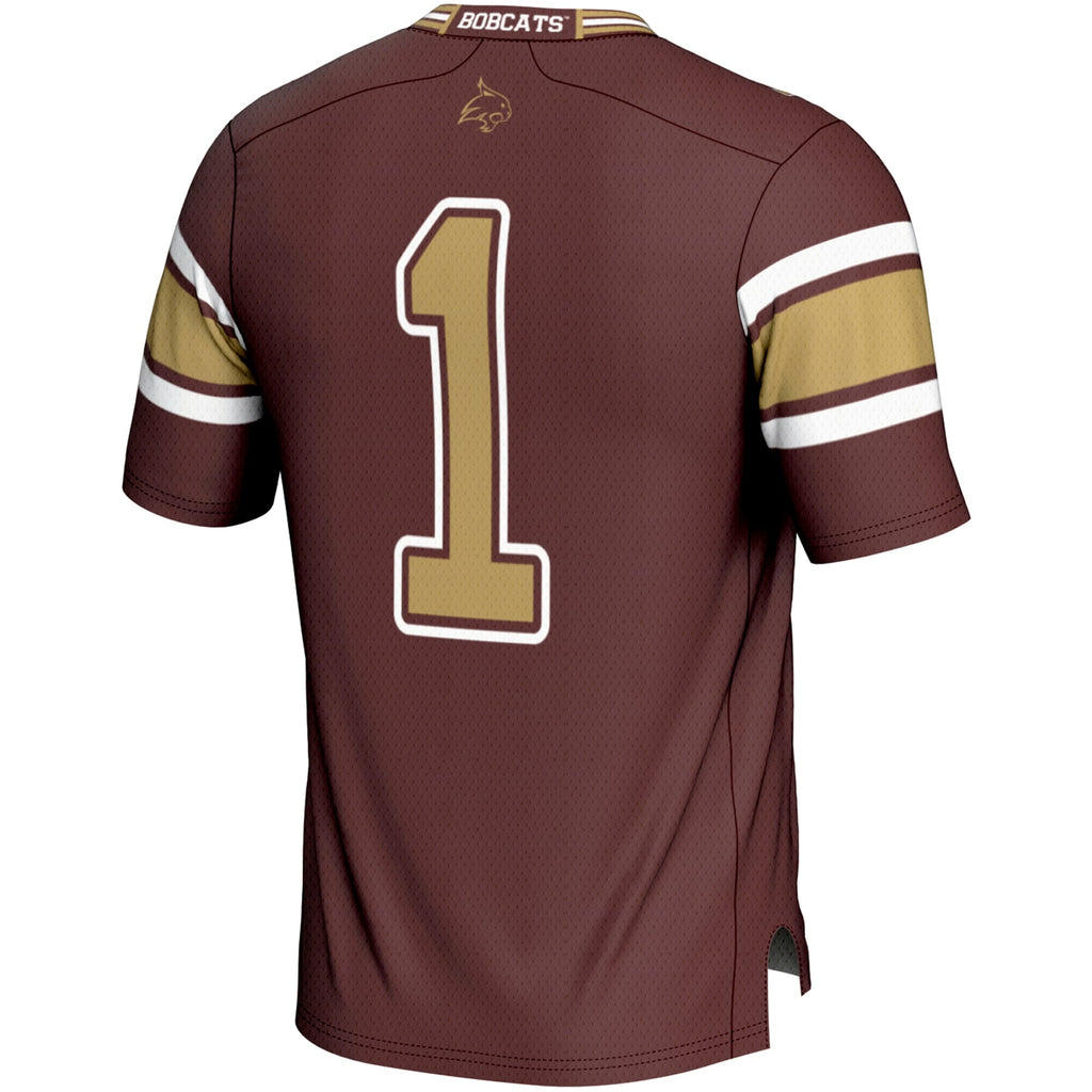 #1 Texas State Bobcats Endzone Football Jersey - Maroon