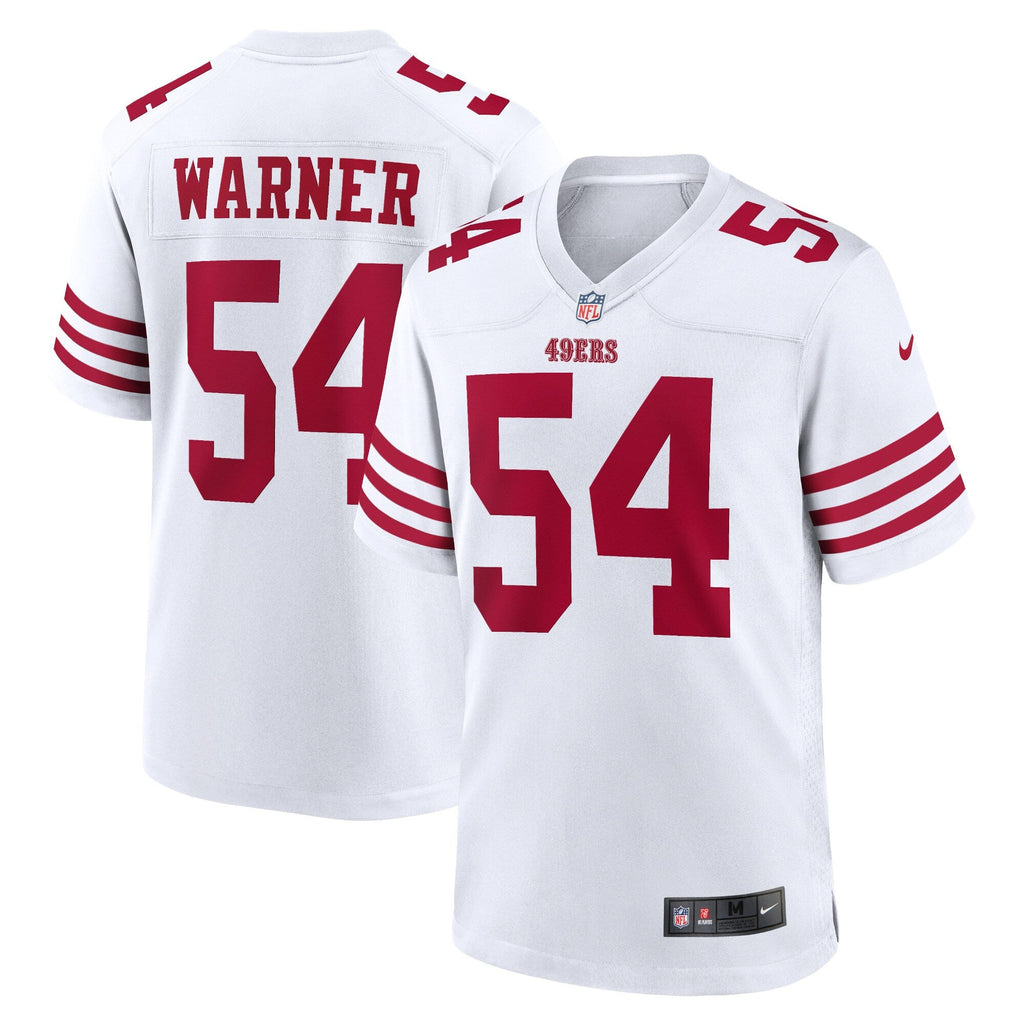 San Francisco 49ers Fred Warner White Player Game Football Jersey