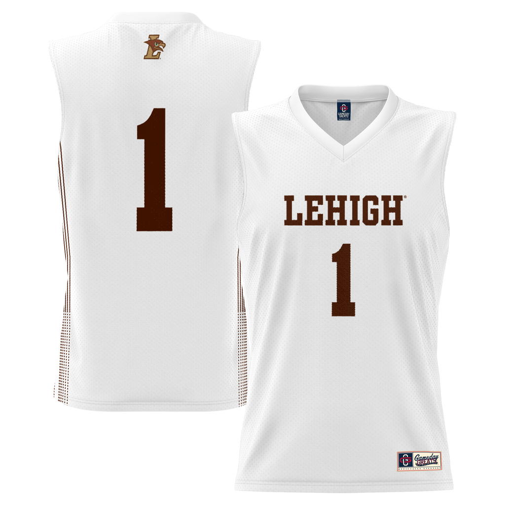 #1 Lehigh Mountain Hawks Lightweight Basketball Jersey - White