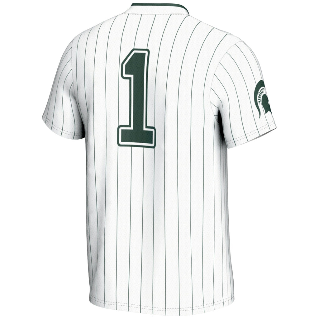 #1 Michigan State Spartans Lightweight Softball Jersey - White