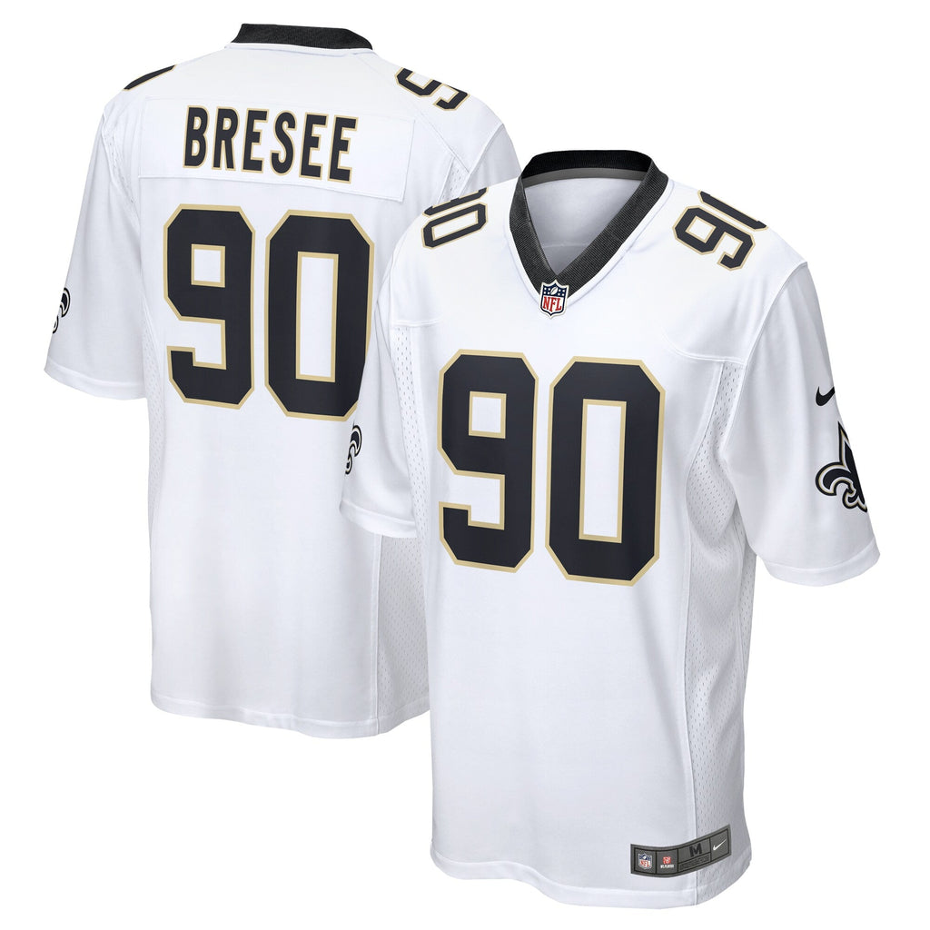 New Orleans Saints Bryan Bresee White Game Football Jersey
