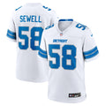 Detroit Lions Penei Sewell White Game Football Jersey