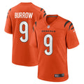 Cincinnati Bengals Joe Burrow Orange Alternate Game Football Jersey