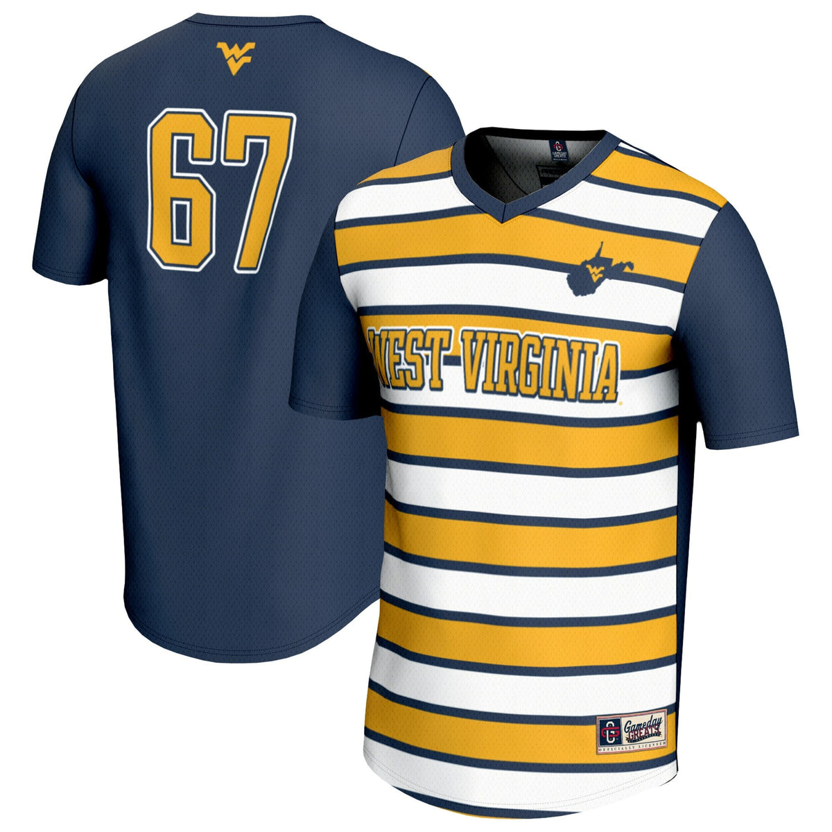 #67 Navy West Virginia Mountaineers Lightweight Soccer Fashion Jersey