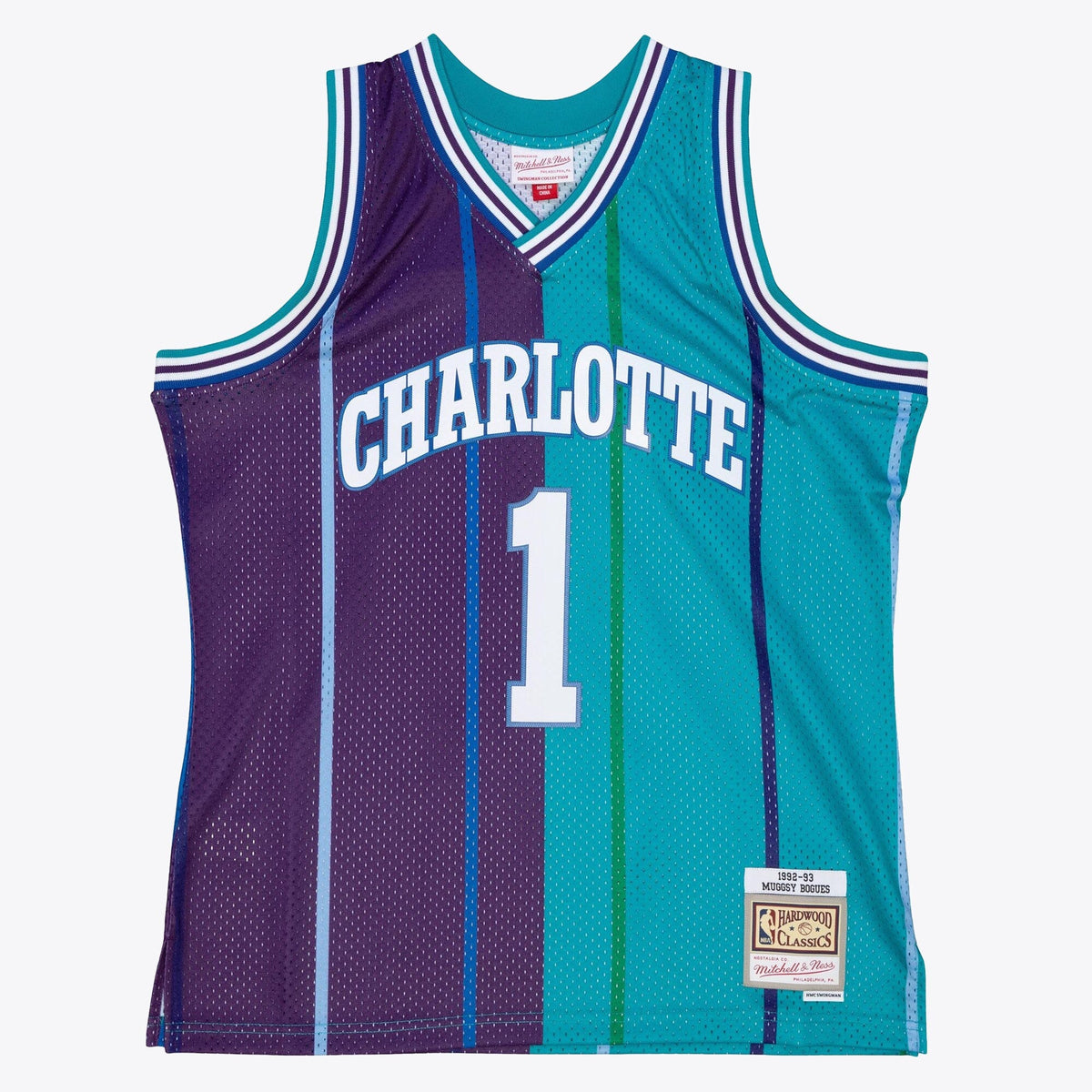 Charlotte Hornets Muggsy Bogues 1994 Split Swingman Jersey