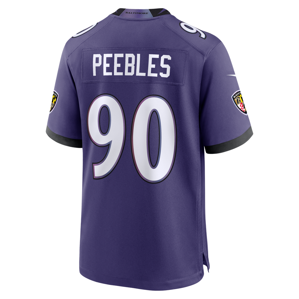 Baltimore Ravens Aeneas Peebles Purple Team Game Football Jersey