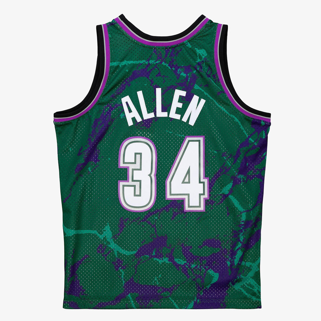 Milwaukee Bucks Ray Allen 1996 Team Marble Swingman Jersey - Green