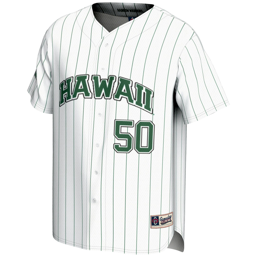 #1 White Hawaii Rainbow Warriors Lightweight Baseball Jersey