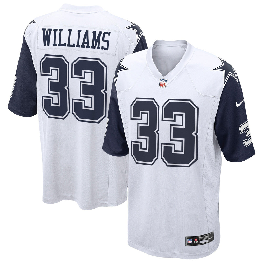 Dallas Cowboys Javonte Williams White Alternate Game Football Jersey
