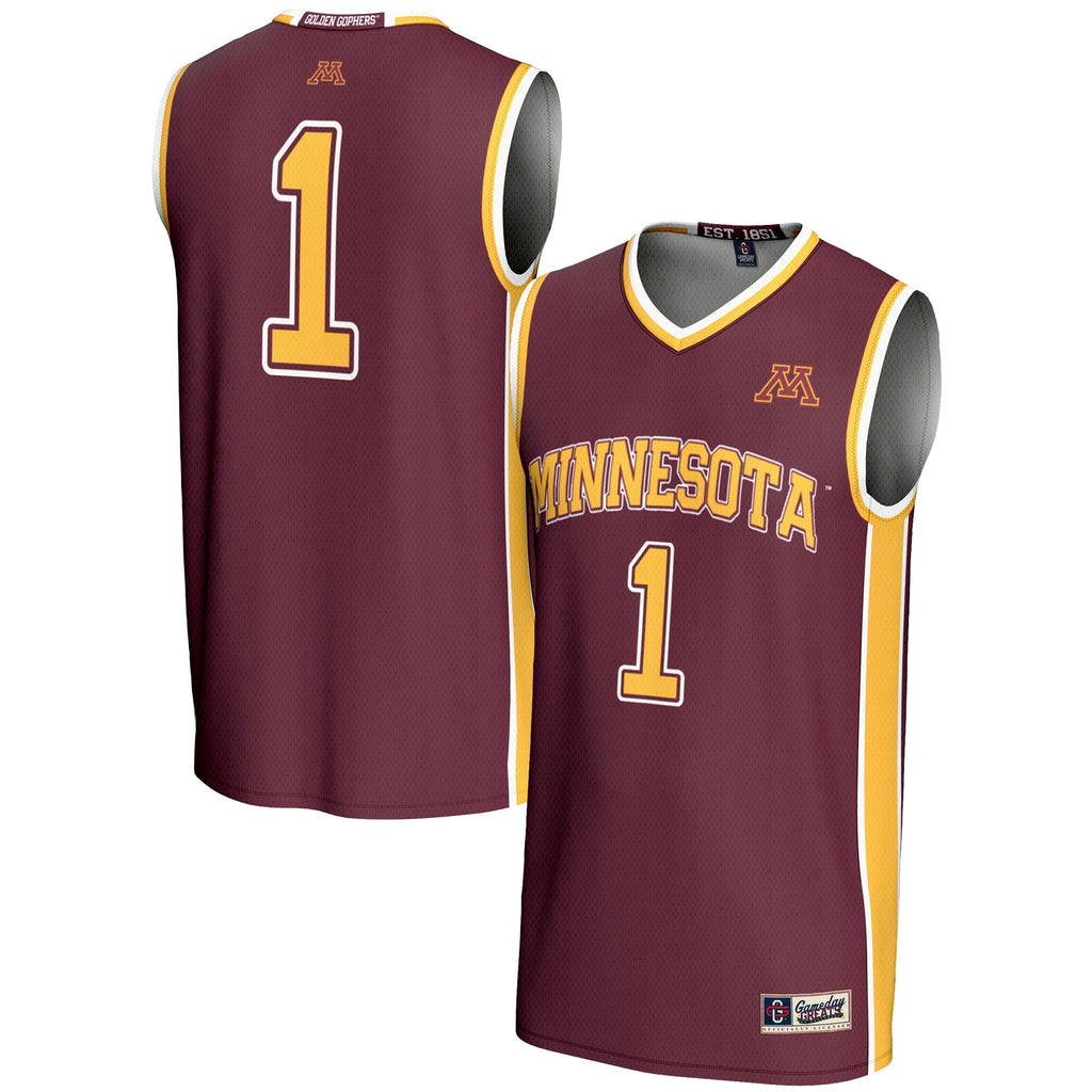 #1 Minnesota Golden Gophers Lightweight Basketball Jersey - Maroon